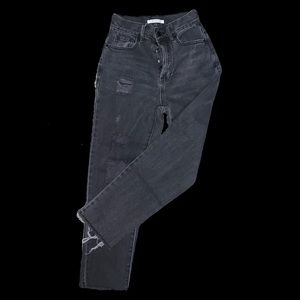 High waisted straight jeans